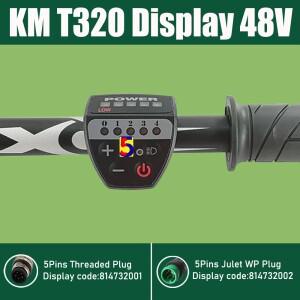 호환 KING-계량기 전기 자전거용 LED 디스플레이  속도 계기판  5 핀 방수 플러그  48V  T320