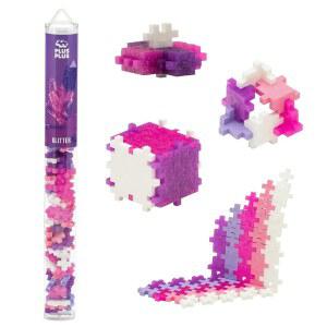 플러스 70피스 연동 빌딩 블록, 개방형 엔드 커넥팅 장난감, 스템 빈 교실 미니 조작품 - 글리터 믹스 플레이 튜브