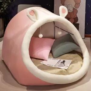 방 텐트 쿠션 벙커 아지트 실내 보온 분홍색 겨울