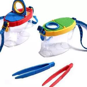 어린이 곤충 채집 도구 세트 돋보기 집게 포함 야외 생물 관찰 학습 교구 용품