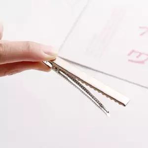 슬림 메탈핀 7.5cm 헤어 섹션 분리용 미용 스타일링 앞머리 고정 악어 집게핀