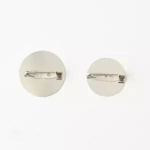 은색 원형 브로치 받침 20mm 리본 코사지 공예 제작용 금속 안전핀 부착핀