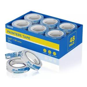 페오인 블루 페인팅 테이프 1인치 벌크 48롤 마스킹으로 벽 DIY 엣지 페인트 0.94인치 55야드 X 2640 총