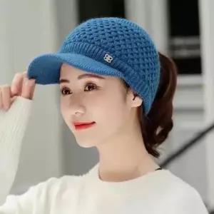 모자쇼핑몰볼캡 여자 겨울 골프 웨어 코디 니트 챙 모자 썬 캡