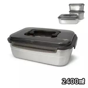 TBZ 직사각 밀폐용기 스텐304 반찬통 핸디형 2400ml