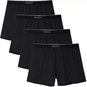 남성용 데이비드 아치 울트라 소프트 모달 복서 실크 스트레치 반바지 수면 4팩용 통기성 루즈 속옷