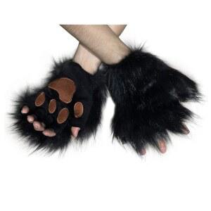 ANBILIWOBO 모피 코스튬 애니메이션 발바닥 핑거리스 여우 늑대 장갑 인조 코스프레