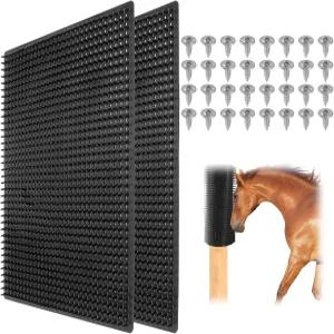 소규모 농장 동물 염소 양 소 돼지 2팩(14.2인치 x 11.8인치)을 위한 가축 긁기 브러시를 가지고 놀 수