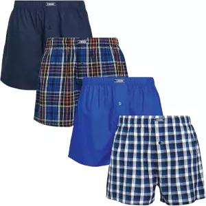 IZOD 남성 복서 반바지 - 4팩 통기성 면 직조 4인치 인심 버튼 플라이가 있는 루즈핏 속옷