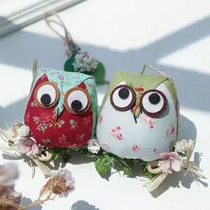 미니 가랜드 부엉이 인형장식 소품 벽걸이 장식용 거실장식