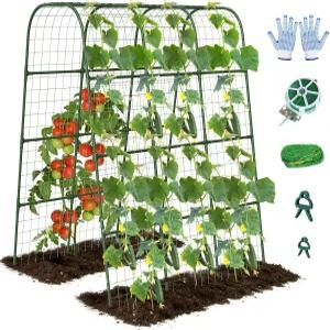 레이즈드 베드용 넥섬 오이 트렐리스 63 x47.2 U자형 정원 클라이밍 네트로 야외에서 식물을 등반할 수