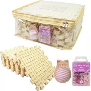 정밀한 크로셰 차단과 번거로움 없이 보관 쿠션 결합 보드를 위한 연결 가능한 니트 스티프너 매트