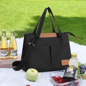 실용성 좋은 전면 투 포켓 3중 레이어드 보온 보냉 나드리 도시락 가방