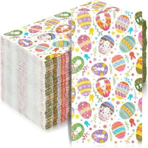 이벤트 데이팅 홈 키친 홀리데이 파티 테이블 축하를 위한 게르소니엘 50개 부활절 날 종이 냅킨 3겹 달걀