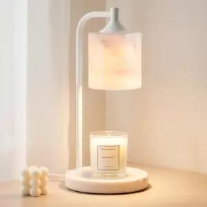 타이머와 디머가 장착된 사마 마블 캔들 워머 램프 전구 2개가 전기 항아리 캔들을 위한 독특한 대리석 홈