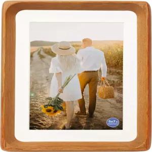 XKIILH 5x7 그림 프레임 실제 유리 수직 수평 스탠드 디스플레이가 있는 티크 솔리드 우드 4x6 또는 매트가