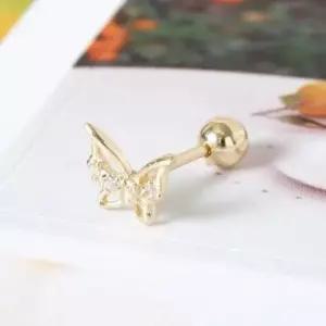 아웃컨츠피어싱 GOLD 큐빅 나비 베이직 골드 금 피어싱 14K