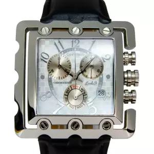 카리타스 고품격 라운드 사파이어 사각 남자 선물 명품 예물 고급 가죽 손목 시계 / C0801M