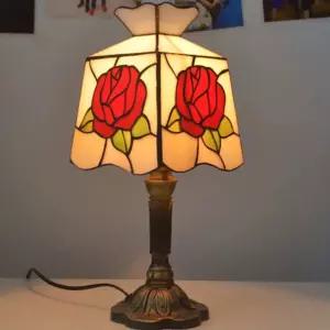 엔틱 스테인드글라스 테이블 팬던트 조명 LED 식탁 램프 스탠드 C0