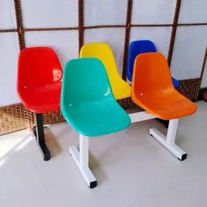 노란색 플라스틱 벤치 쇼파 2인 의자 대기용 대기석 3인석
