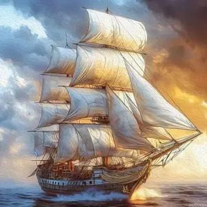 AUKVLZS 성인 초보자를 위한 숫자 키트 페인트 프레임 없이 캔버스에 바다 요트 DIY 페인팅 공예품 가정용