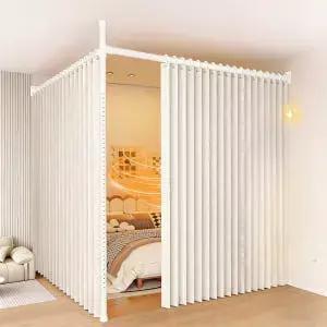 무타공 행거형 파티션 원룸 커튼 분리 침대 가림막 룸 텐트
