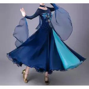 츠 댄스 공연 발표회 연습복 의상 롱 여성 대회 드레스