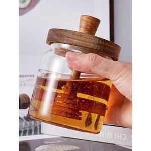 3pc 유리 항아리 냄비 나무 봉인 커버 혼합 탱크 밀폐 막대