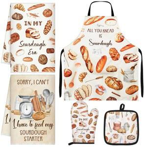 HAHAFELT 사워도우 베이킹 선물 5개 아내 자매 오븐 홀더 앞치마 포함 엄마 냄비 애호가를 이모 베이커 장갑 위한 타월