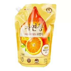 오렌지향 주방용 세탁 세정제 1.1리터 리필형 액체 세제