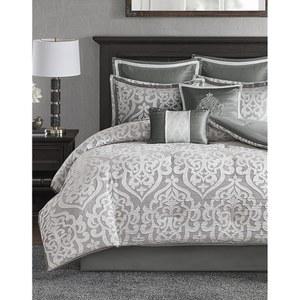 매디슨 파크 디자인 이불 다운 얼터너티브 다마스크 침구 메달리온 오데트 모던 세트 시즌