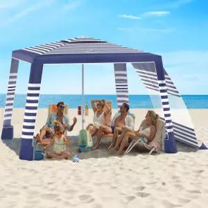 코뿔소 밸리 비치 카바나 8 8피트 텐트 UPF50 보호 컵 홀더가 있는 간편한 캐노피 바람 방지 컴팩트 쉐이드
