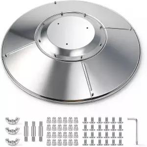 33인치 파티오 히터 리플렉터 쉴드 5패널 실외 알루미늄 탑돔 교체 부품 파이어 센스 3홀 마운트 대부분의