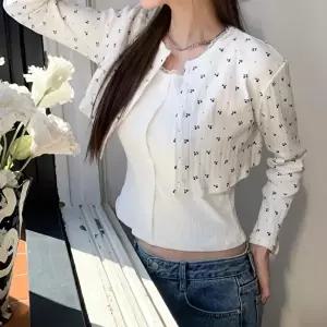 [옷자락]여자 데일리 여리핏 크롭 가디건 나시 투피스