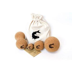 AQUANIMOUS 코르크 마사지 자연스럽고 단단한 포함 세트 초경량 근막 가방 4개 여행 친환경