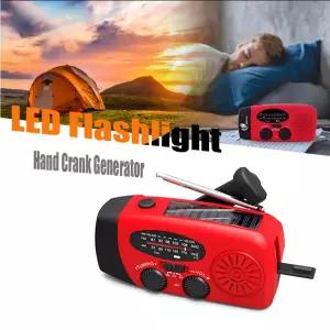 크랭크 라디오 등산 휴대용 재난 비상용 USB 인터페이스 충전 핸드 발전기 보조배터리 태양 날씨 야외 비상