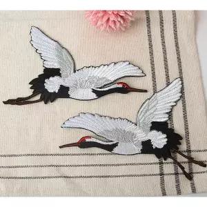 새 의류리폼 새모양 학 와펜 한복자수 자수패치