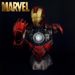 마블 아이언맨 MK6 라이트업 버스트 레진 스태츄 LED 발광 수집용 모델 애니메이션 슈퍼히어로 팬들을 위한