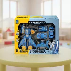 킨더봇블루 경찰특공대 변신합체 로봇 장난감 자석 자동차 로보트 만들기 블럭 변신로봇 유아