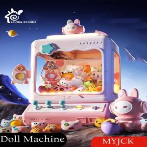 토끼 인형 기계 장난감 미니 만화 클로 크레인 조명 음악 포함 선물 가정용