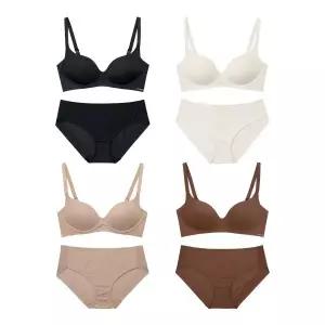 WONDERBRA [최지수 PICK][4PACK] 일체형 볼륨몰드 노와이어 브라팬티 세트 2099927