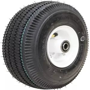 희귀 전기 공압 휠 어셈블리 4.10X3.50-4 톱니 5/8 보어 3-3/4 허브 화이트 베어링 핸드 트럭 돌리 가든