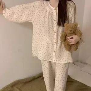 간절기 잠옷 귀여운 파자마 긴팔 봄 상하의 세트 학생