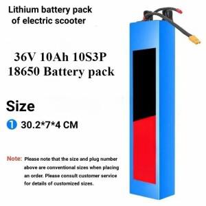 10S3P 36V 10000mAh 전동 스쿠터 배터리 팩 18650 리튬