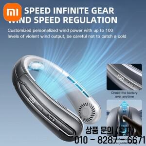 Xiaomi 8000mAh USB 교수형 목 팬 휴대용 블레이드리스 미니 충전식 음소거 LED 디지털 디스플레이 전기 냉