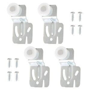 4개의 슬라이딩 옷장 도어 롤러 키트, 3/4인치에서 1-3/8인치 두께의 주방 도어를 위한 상단 걸이식 바이패스 하드웨어 키트 - 조용한 양방향 디자인