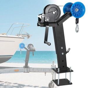 롤러가 있는 조절 가능한 보트 트레일러 윈치 스탠드, 1200파운드 용량, 2.7-4인치 W x 5인치 H 텅, 보트용 강철 홀더, 제트 스키, 어선 적재 및 진수
