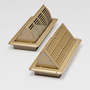 2 팩 4x10 통풍구 디플렉터 및 바닥 커버, 조절 가능한 레지스터, 홈 플로어용 에어 디플렉터, 사무실, 천장, 도구 없는 설치, 갈색