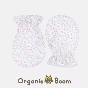 [2만 무]오가닉붐 인증받은 진짜 오가닉 태열방지 무형광 티니플라워 코튼메쉬 유기농 여름 출산 손싸개