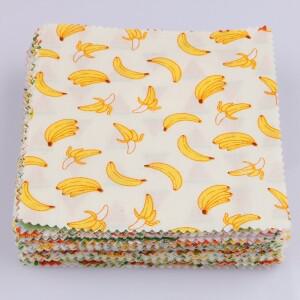 12 피스 과일 시리즈 프린팅 목화 능 직물 패브릭 패치 워크 DIY 수제 봉제 및 퀼트 재료 사각형 모양 천